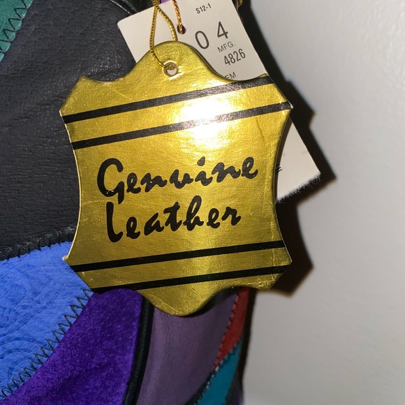 NWT Vintage Genuine leather multicolor color block purse - Picture 4 of 6